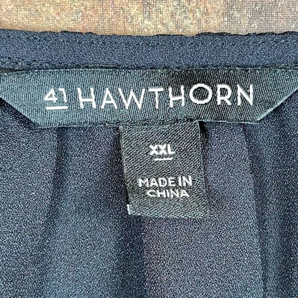 41 Hawthorn Scallop Neck Black Long Sleeve Blouse XXL - Picture 11 of 11